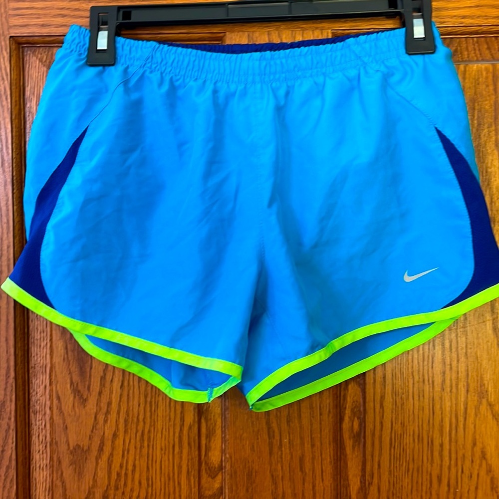 NIKE women S running workout athletic SHORTS Blue Excellent